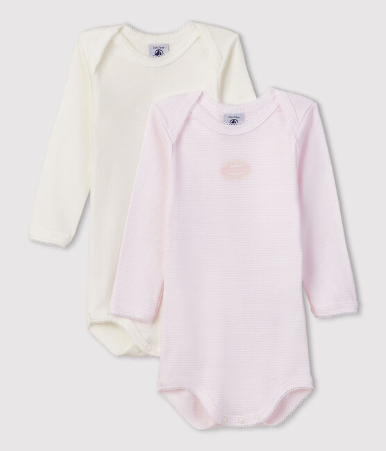 Babies' Pinstriped Long-sleeved Organic Cotton Bodysuits - 2-Pack variante 1