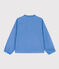 Girls' Plain Cotton Gauze Blouse EDNA blue