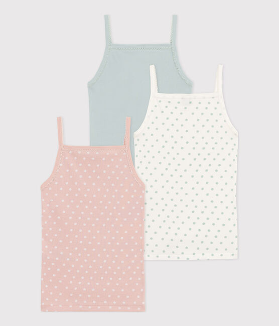 Girls' Spotted Cotton Strappy Vests - 3-Pack variante 1
