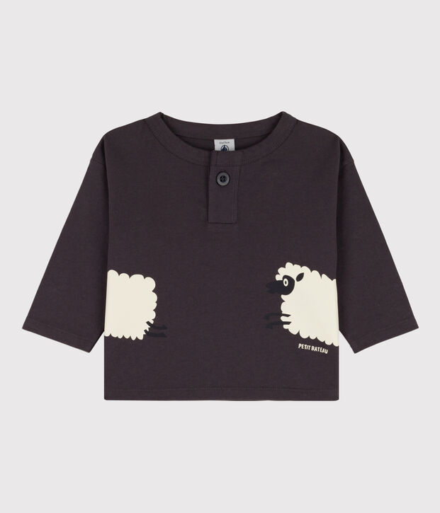 Babies' Long-Sleeved cotton T-shirt grey