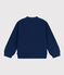 Girls' cotton fisherman's rib cardigan INCOGNITO blue