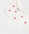 Babies' plain cotton body with an embroidered collar MARSHMALLOW white