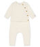 Babies' Clothing in Cotton/Merino Wool/Polyester - 2-Piece Set MARSHMALLOW white