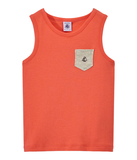 Boy's tank top with breast pocket ORIENT orange