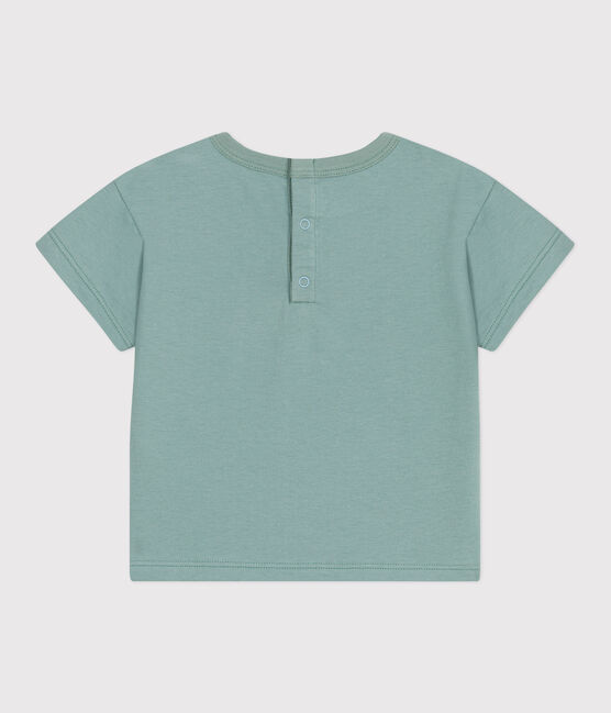 Babies' short-sleeved plain cotton T-shirt PAUL green
