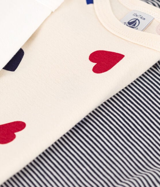 Short-sleeved cotton heart bodysuits - Pack of 3 variante 1