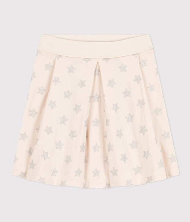 Girls' rib knit print skirt Ecru/grey