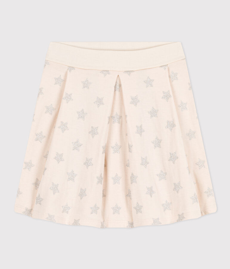 Girls' rib knit print skirt Ecru/grey