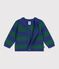 Babies' stripy wool and cotton knit cardigan multicolor/green