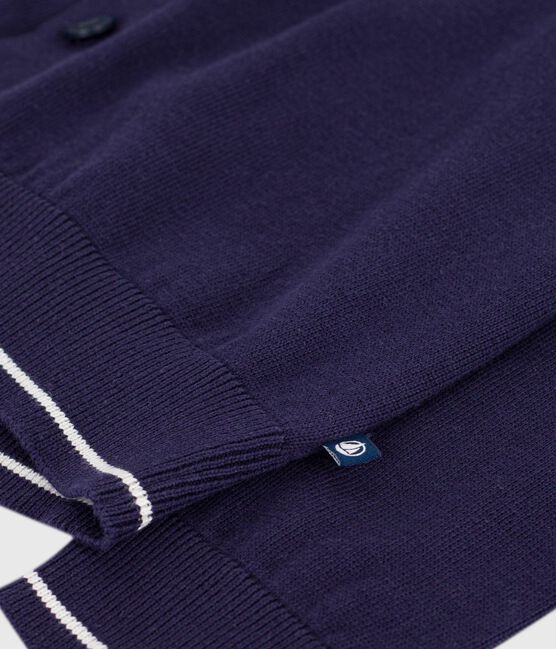 Children's plain cotton cardigan SOIR blue