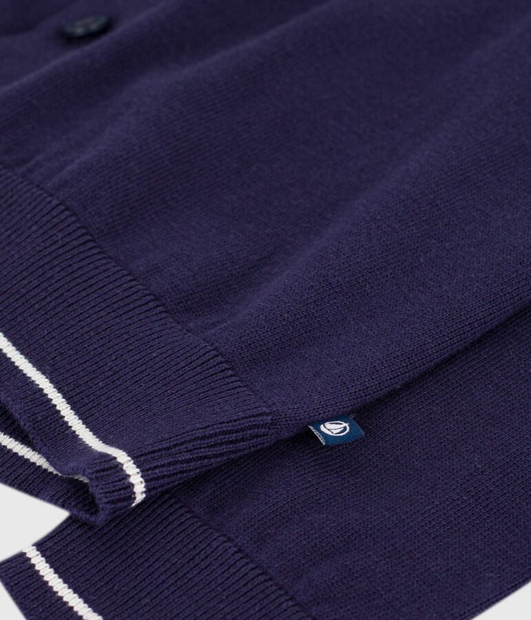 Children's plain cotton cardigan blue