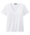 V-NECK women's fine jersey tee ECUME white