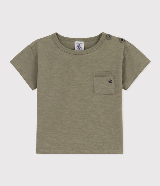 Babies' Short-Sleeved Slub Jersey T-Shirt MARECAGE green