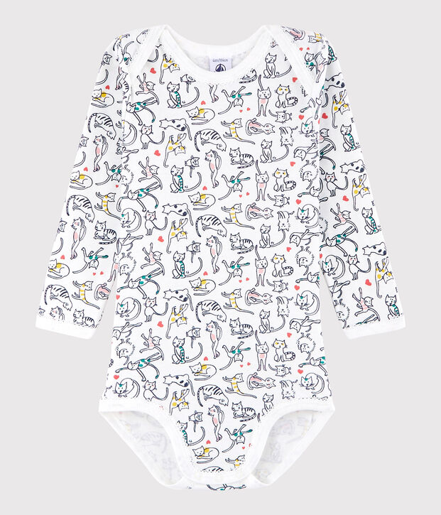 Baby Girls' Long-Sleeved Bodysuit white/multicolor