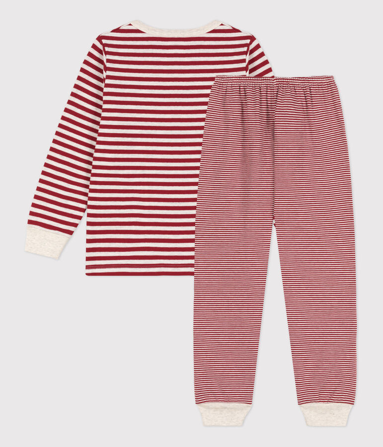 Boys' Stripy Tube Knit Pyjamas red/beige