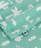 Children's short printed cotton pyjamas ALOEVERA green/MARSHMALLOW white