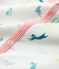 Babies' Footless Kitten Pattern Ribbed Sleepsuit MARSHMALLOW white/MULTICO white