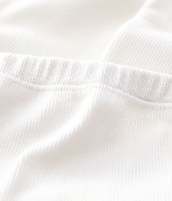Babies' Organic Cotton 2x2 Rib Knit Leggings MARSHMALLOW white