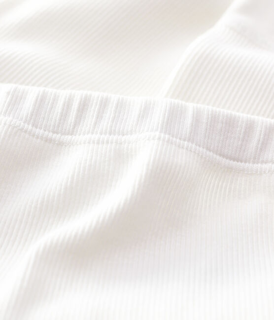 Babies' Organic Cotton 2x2 Rib Knit Leggings MARSHMALLOW white