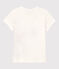 Girls' Short-Sleeved Cotton T-Shirt MARSHMALLOW white/TERKUIT red