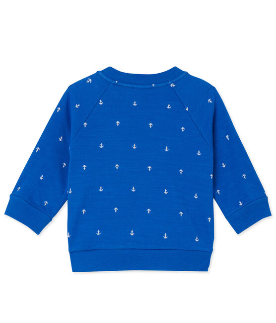 Cardigan bébé garçon en tubique DELFT blue/LAIT white