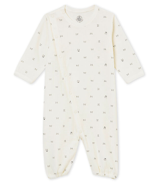 unisex baby's combi sleepsuit in a print tubic white/black