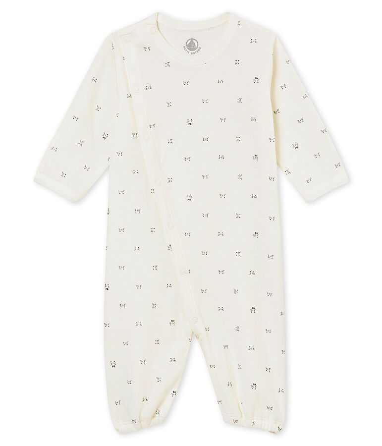 unisex baby's combi sleepsuit in a print tubic white/black