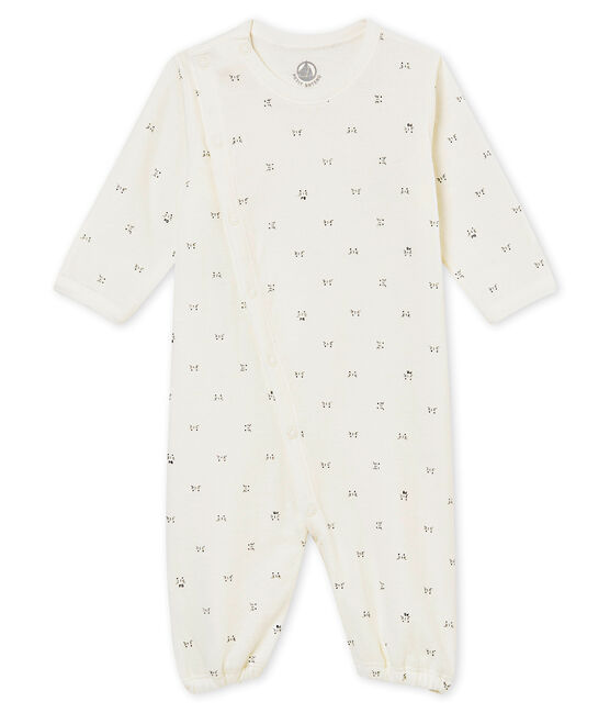 unisex baby's combi sleepsuit in a print tubic MARSHMALLOW white/NOIR black