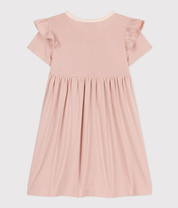 Girls' Short-Sleeved Cotton Dress pink