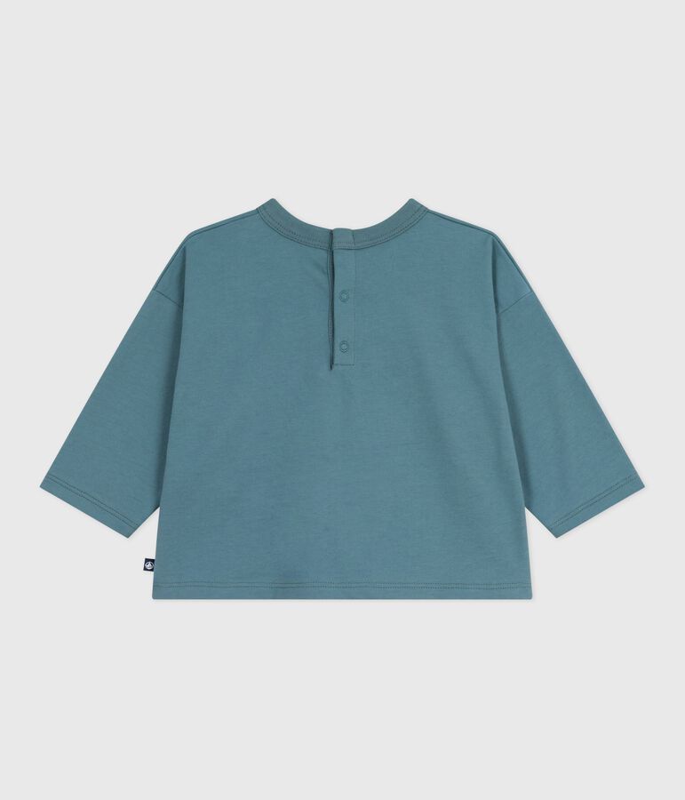 Long-sleeved cotton baby t-shirt blue