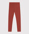 Girls' Elastane Jersey Leggings FAMEUX brown