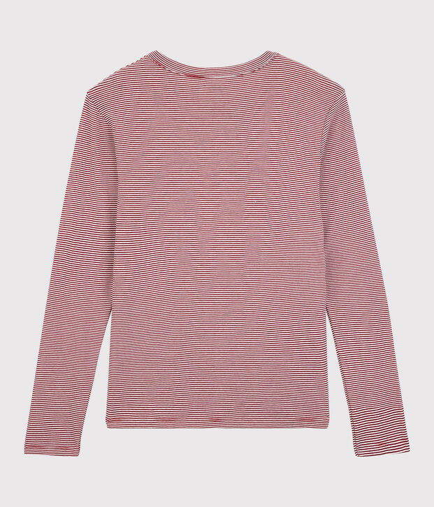 Women's Iconic Round-Neck Striped Cotton T-Shirt red/white