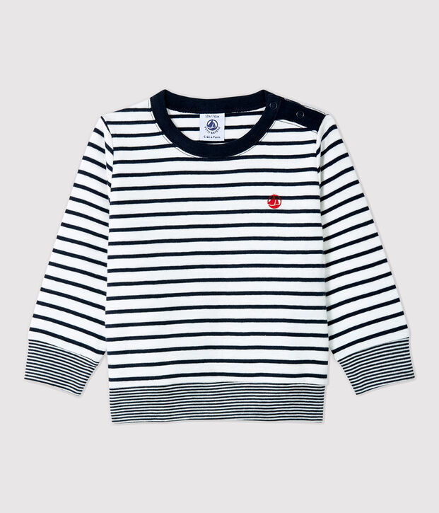 Babies' Cotton T-Shirt white/blue