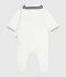 Babies' velour pyjama suit with a sailor collar white