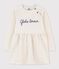 Girls' Long-Sleeved Fleece Dress MONTELIMAR CHINE beige