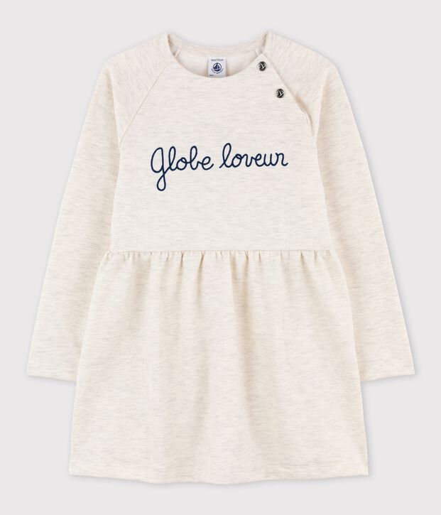 Girls' Long-Sleeved Fleece Dress MONTELIMAR CHINE