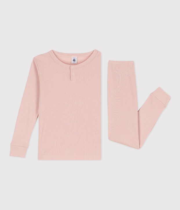 Children's Unisex Plain Cotton/Tencel Pyjamas pink