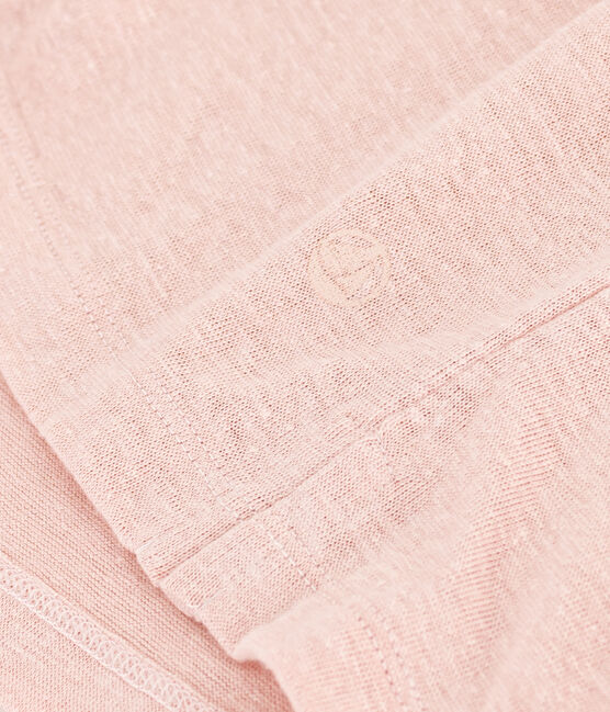 Women's Straight Round-Neck Linen T-Shirt SALINE pink