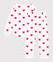 Children's pyjamas in heart-printed fleece MARSHMALLOW white/TERKUIT red