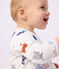 Babies' printed brushed fleece dog print pyjama suit MARSHMALLOW white/MULTICO white