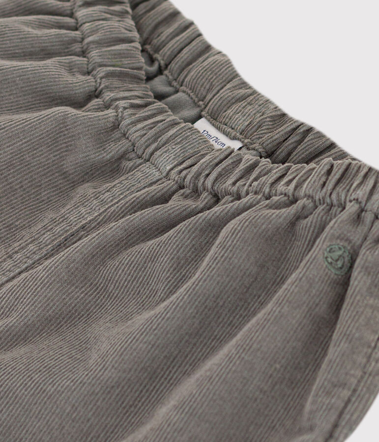 Babies' Fine Velour Trousers THUYA green