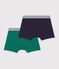 Pack of children's boxers in plain cotton and elastane multicolor