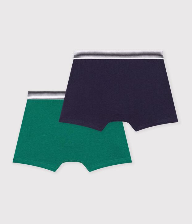 Pack of children's boxers in plain cotton and elastane multicolor