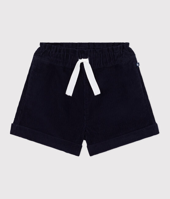 Children's plain corduroy shorts SMOKING blue