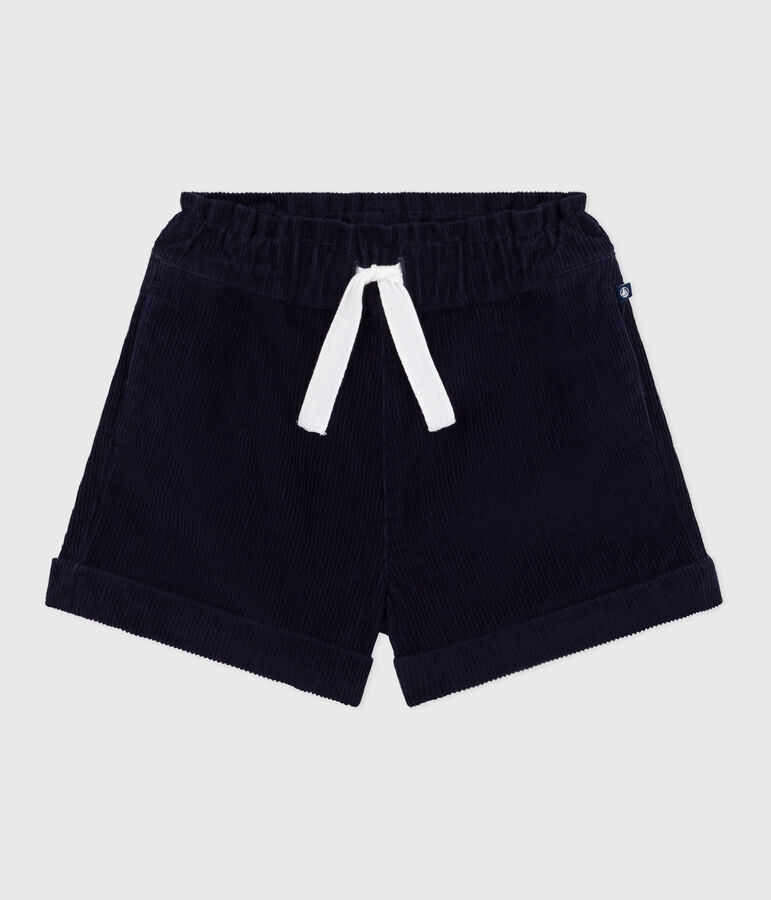 Children's plain corduroy shorts blue
