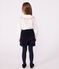 Children's long-sleeved plain cotton poplin blouse ECUME white