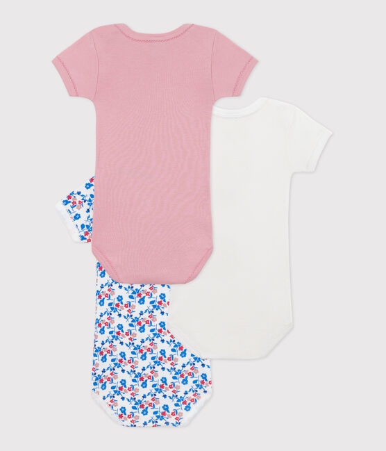 Babies' short-sleeved floral cotton bodies - 3-pack variante 1