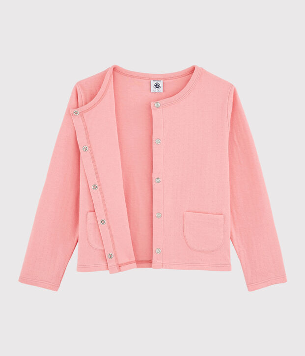 Girls' Tube Knit Cardigan pink