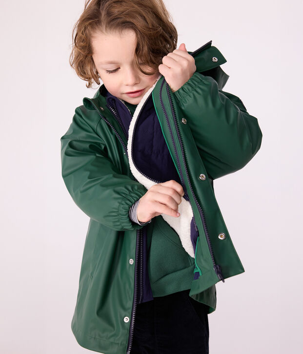 Children's 3-in-1 raincoat green/blue