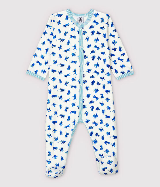 Babies' Kitten Tube Knit Sleepsuit MARSHMALLOW white/MULTICO white